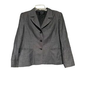 Kasper Women's Blazer Career Business Formal Double Front Pocket Gray Size 14P